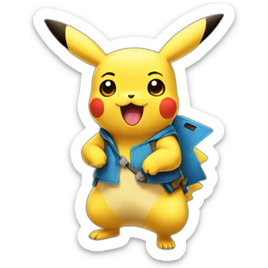 Pikachu qui fait coucou sticker