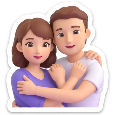 couple posing, close up pose, living room background sticker