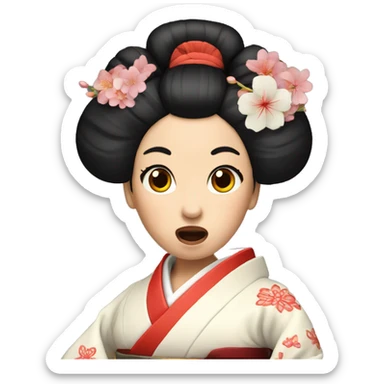 shocked geisha sticker