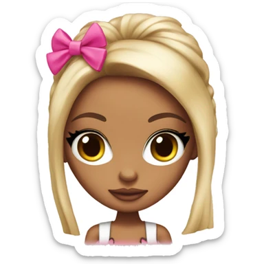 bratz doll with pink bows sticker