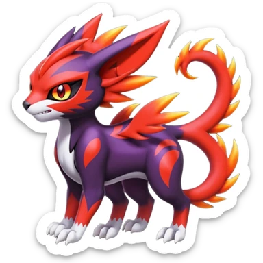 Meloetta-Litten-Guilmon-Darkrai-Pokémon-Fakémon-fusion-hybrid-creature sticker