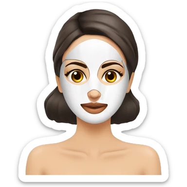 Beautiful Armenian girl with face mask spa beauty full face relaxing sticker