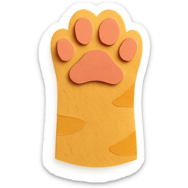 cat paw, layered paper look sticker