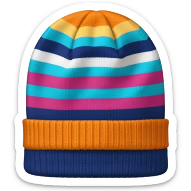 horizontal striped beanie sticker