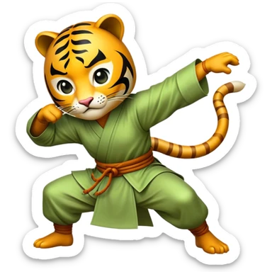 Cinematic Realistic Crouching Tiger, Hidden Dragon Pop Culture Emoji, showcasing a mystical portrayal of ancient martial arts rendered with dynamic textures and epic lighting. sticker