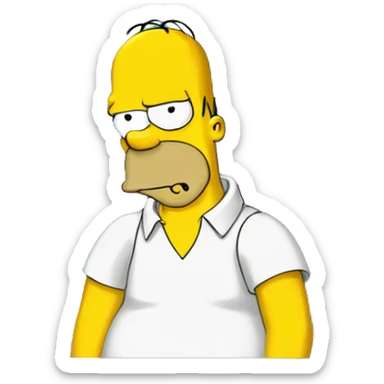 homer simpson hardly reading sticker