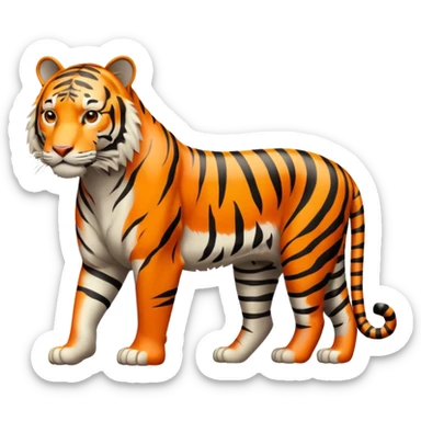 Create a single emoji of a Tiger in full body, shown at a slight side angle in a natural, characteristic pose. stylized like an emoji, but clearly recognizable.  sticker