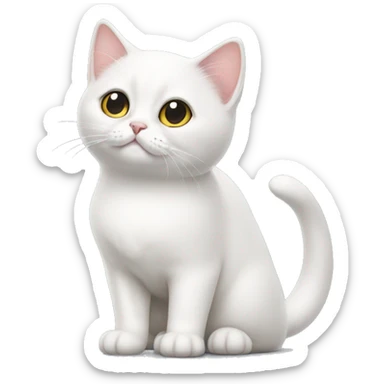 White munchkin cat standing  sticker