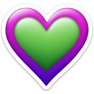 Green purple magenta ombré heart  sticker
