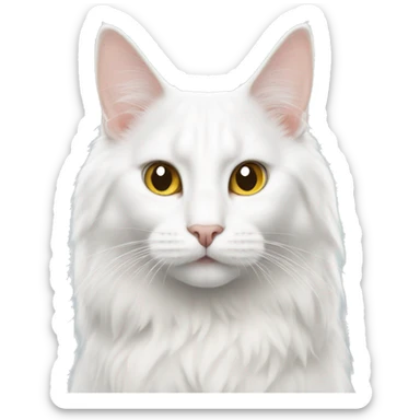 White Turkish angora cat sticker