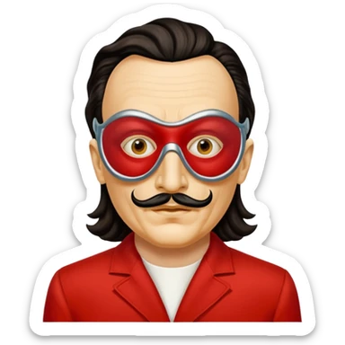 Emoji de la película La casa de papel máscara y la ropa rojo y la máscara color crema  realista  sticker