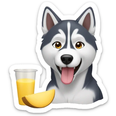 husky comiendo mantequilla sticker