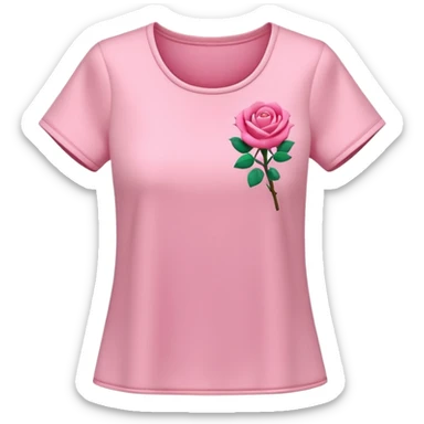 A 3D cartoon rose-pink women’s top with short sleeves, soft fabric texture, gentle lighting, isolated on plain background. plain no textures. sticker