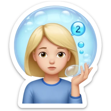 determined shy girl who is dreaming of 100% on her exam (in a dream bubble) sticker