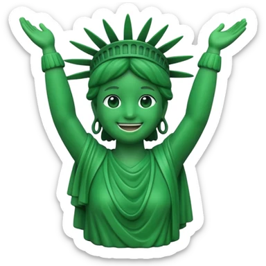 estatua de la libertad sonriente estilo memoji sticker