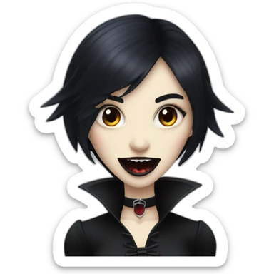 Goth Girl vampire sharp teeth sticker