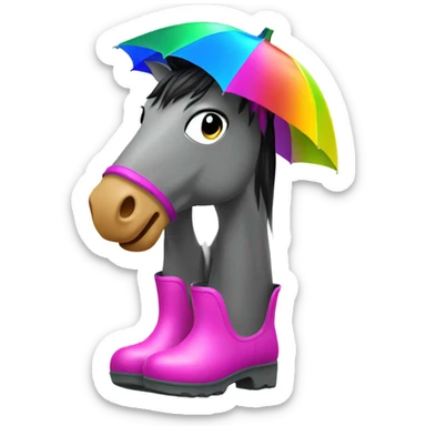 Horse wearing rain boots sticker