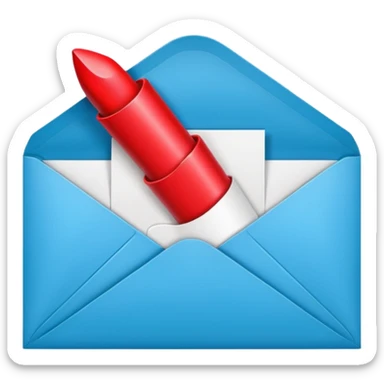 closed envelope with lipstick kiss print sticker