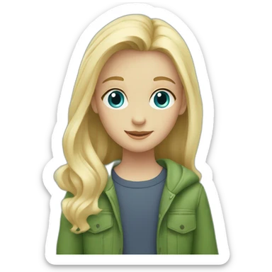 Boy with Burgundy hair and blue eyes Hugs girl with blonde hair and blue eyes and boy with blonde hair and green eyes sticker