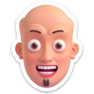 discord role icon for a psychiatric clinic, absurdly funny patient character with exaggerated facial features, playful and memorable, 3D style, color #6fe8f3 sticker