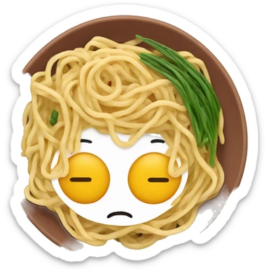 Noodles in plate with kimchi  sticker