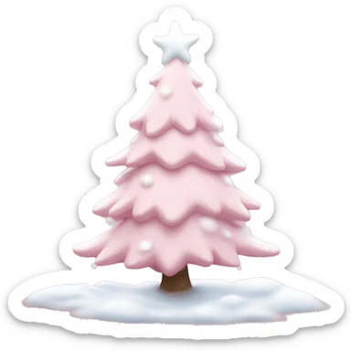 Light pink Christmas tree with snow sticker