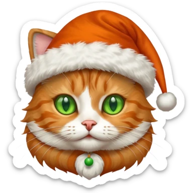 Un gato con gorro navideño sticker