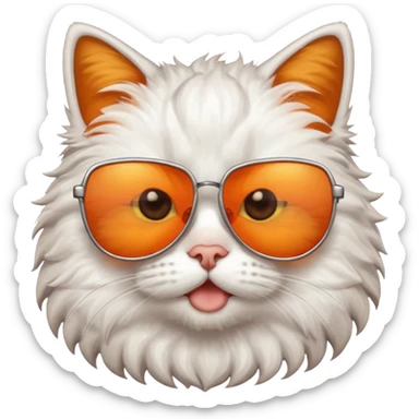 cat wearing sunglasses, simple and expressive sticker