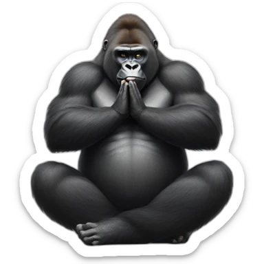 A gorilla practicing yoga sticker