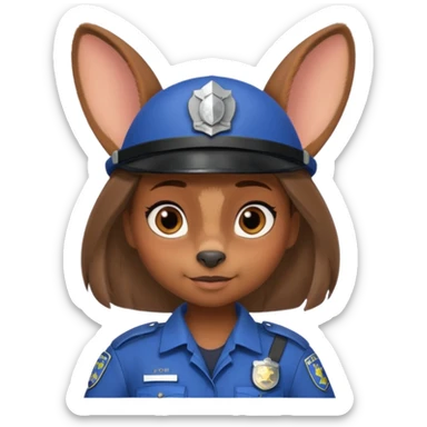judy hopps with police suit from zootopia, pixar sticker