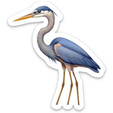 Blue heron walking by water fishing  sticker