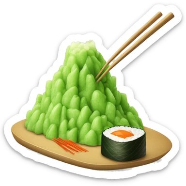 Sushi Wasabi mound with chopsticks sticker