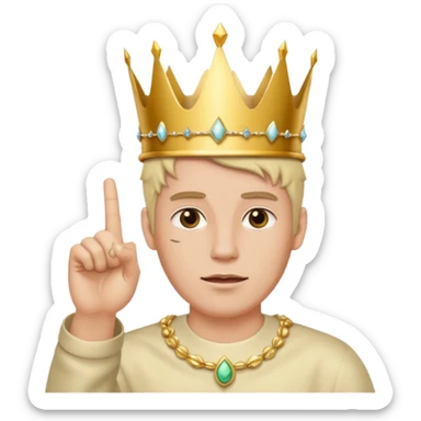 Fantasmas hombre con una corona  sacando el dedo sticker