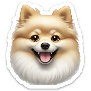 Smiling white Pomeranian sticker