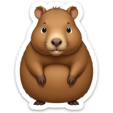 A capybara with a large butt sticker