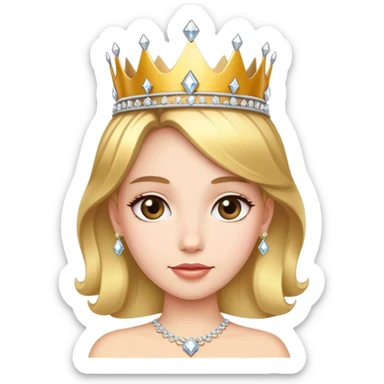 princess with crown and tiara sticker
