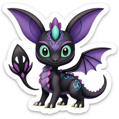 Meloetta-Noibat-Spyro-Toothless-Stitch-Pokémon-Fakémon-creature-hybrid sticker