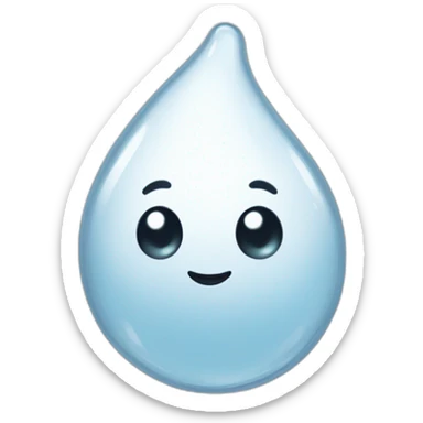 happy white droplet swimming, no water, only white liquid, with tail swimming, make the tail a bit squiddly,   sticker