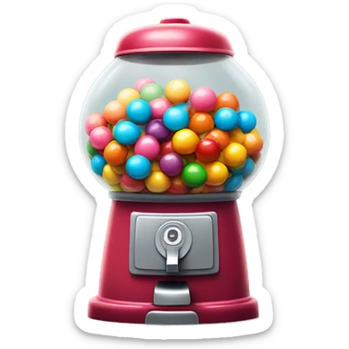 Realistic gumball machine with colorful gumball inside of it. sticker
