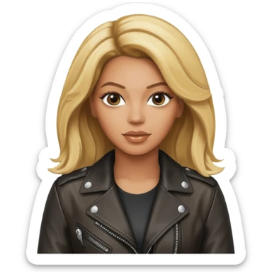 beyonce blonde hair jane wear leather jacket sticker
