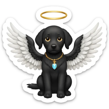 Black lab with angel wings  sticker