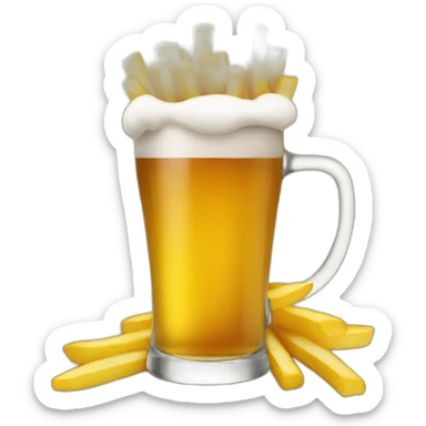 beer and frenchfries sticker