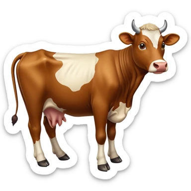 Vaca con cuerpo de saturno y pies de humano sticker