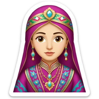 azerbaijan traditional dress sticker