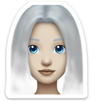 nordic pleiadian with long white hair and blue eyes sticker