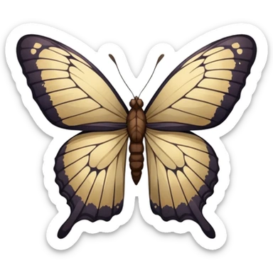Dead butterfly with wings and the body seperate  sticker