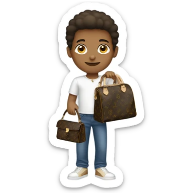 boy with louis vuitton purse sticker