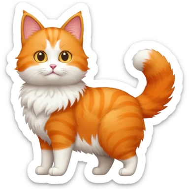 A cute cat emoji, full body, standing in side view. sticker