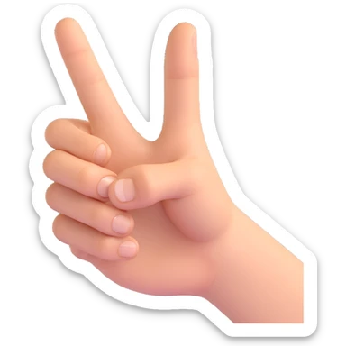 A realistic hand with five fingers in total, only the middle finger is up, thumb, index, ring, and little finger are down, in Microsoft Teams 3D emoji style, neutral skin tone, no background. sticker