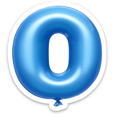 one balloon that has a shape of three (3) on the left side and another one that has a shape of a zero (0) on the right side. both of them have a blue color. i want it to have a birthday vibe sticker